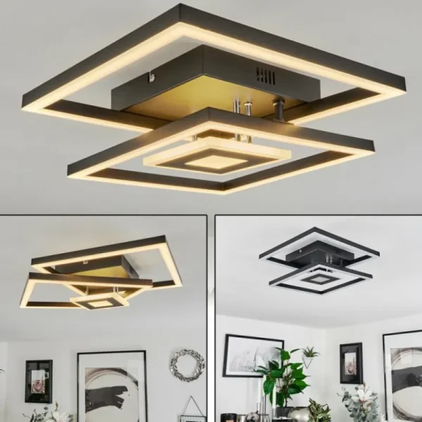 hofstein Plafonnier Serzedelo LED Noir, 1 lumière* Lampes Modernes
