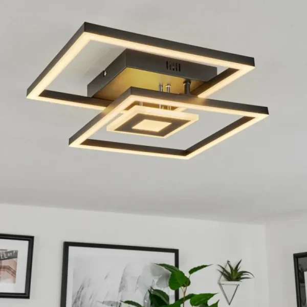 hofstein Plafonnier Serzedelo LED Noir, 1 lumière* Lampes Modernes