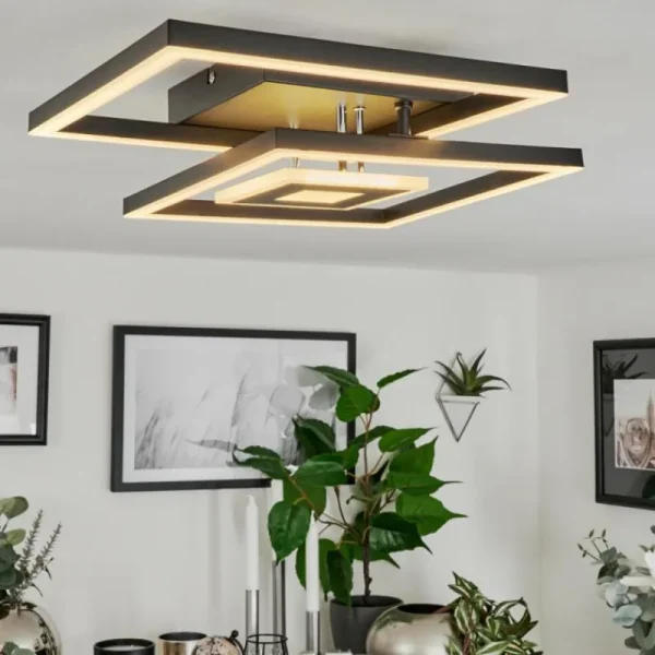 hofstein Plafonnier Serzedelo LED Noir, 1 lumière* Lampes Modernes