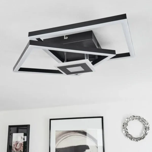 hofstein Plafonnier Serzedelo LED Noir, 1 lumière* Lampes Modernes