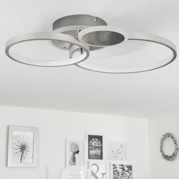hofstein Plafonnier Tagsdorff LED Chrome, Nickel mat, 1 lumière* Lampes Modernes