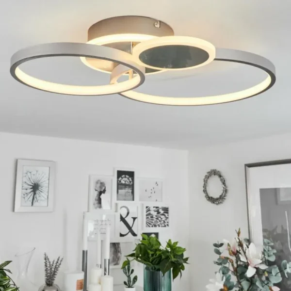 hofstein Plafonnier Tagsdorff LED Chrome, Nickel mat, 1 lumière* Lampes Modernes