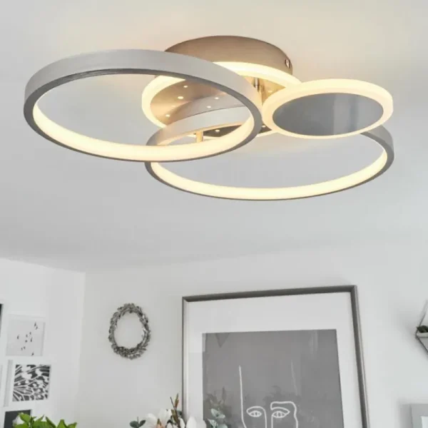 hofstein Plafonnier Tagsdorff LED Chrome, Nickel mat, 1 lumière* Lampes Modernes