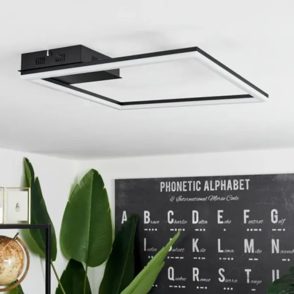 hofstein Plafonnier Taleta LED Noir, 1 lumière* Lampes Modernes