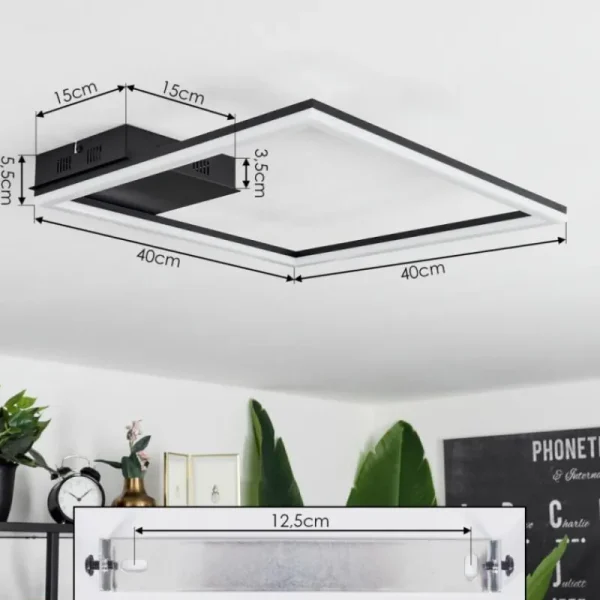 hofstein Plafonnier Taleta LED Noir, 1 lumière* Lampes Modernes