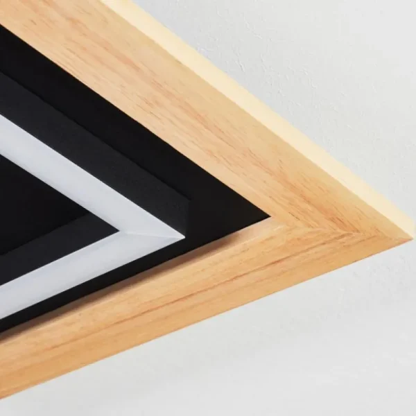 hofstein Plafonnier Tojeirinha LED Bois clair, Noir, 1 lumière, Télécommandes* Lampes Modernes