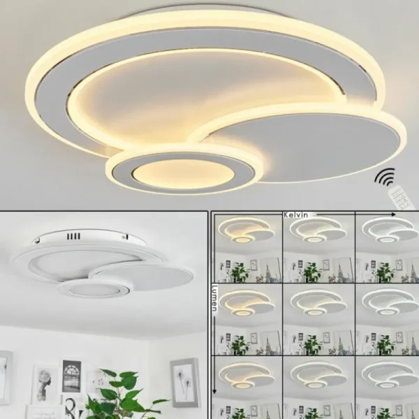 hofstein Plafonnier Tomazes LED Blanc, 1 lumière, Télécommandes* Lampes Modernes