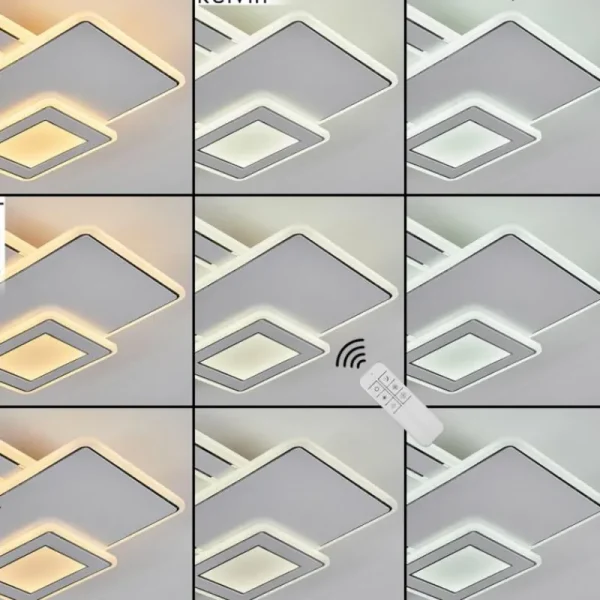 hofstein Plafonnier Tomazes LED Blanc, 1 lumière, Télécommandes* Lampes Modernes