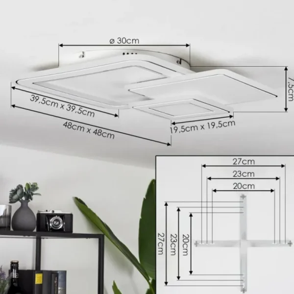 hofstein Plafonnier Tomazes LED Blanc, 1 lumière, Télécommandes* Lampes Modernes