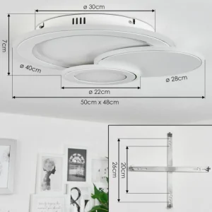 hofstein Plafonnier Tomazes LED Blanc, 1 lumière, Télécommandes* Lampes Modernes