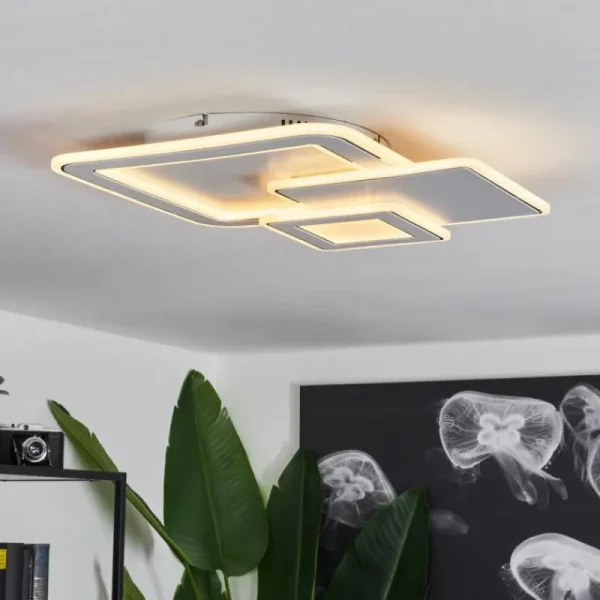hofstein Plafonnier Tomazes LED Blanc, 1 lumière, Télécommandes* Lampes Modernes