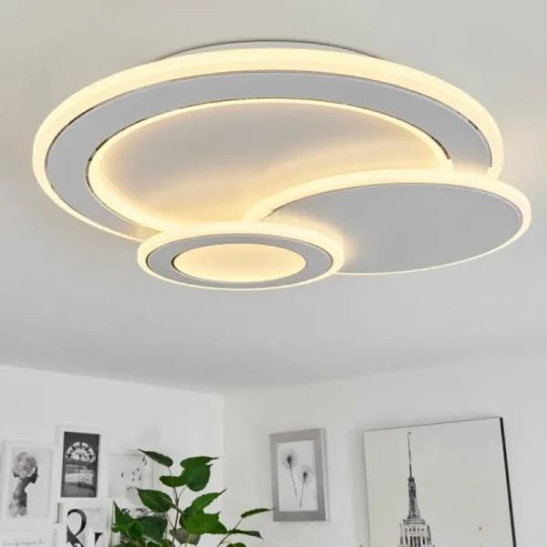 hofstein Plafonnier Tomazes LED Blanc, 1 lumière, Télécommandes* Lampes Modernes