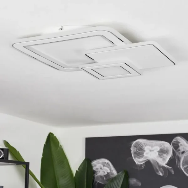 hofstein Plafonnier Tomazes LED Blanc, 1 lumière, Télécommandes* Lampes Modernes
