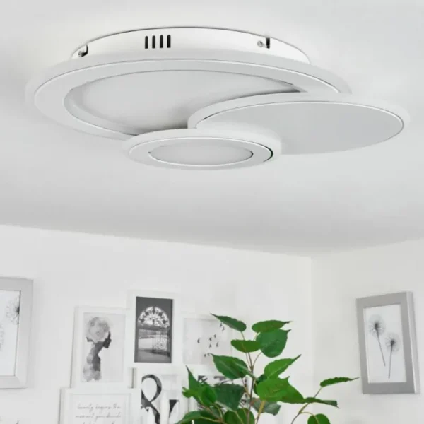 hofstein Plafonnier Tomazes LED Blanc, 1 lumière, Télécommandes* Lampes Modernes