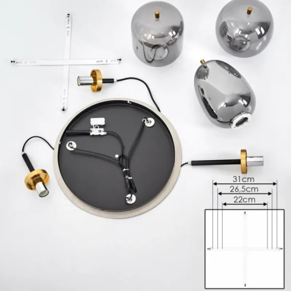 hofstein Plafonnier Verbania Laiton, 3 lumières* Lampes Modernes
