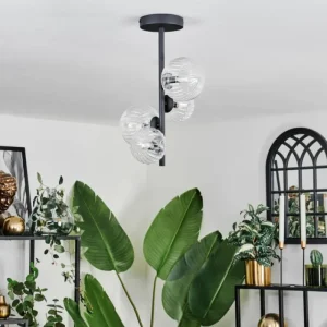 hofstein Plafonnier - Verre 10 cm, 12 cm Chehalis Clair, 4 lumières* Lampes Modernes