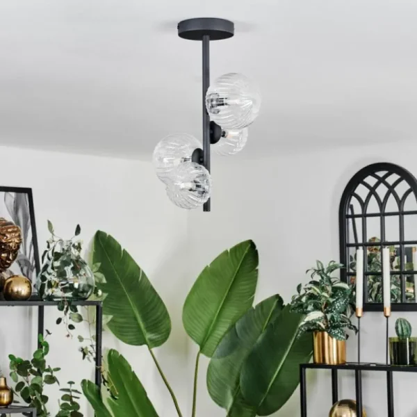 hofstein Plafonnier - Verre 10 cm, 12 cm Chehalis Clair, 4 lumières* Lampes Modernes