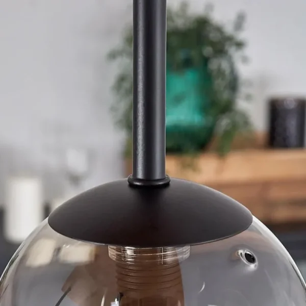 hofstein Plafonnier - Verre 10 cm, 12 cm, 15 cm Chehalis Écru, Noir, 5 lumières* Lampes Modernes