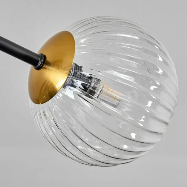 hofstein Plafonnier - Verre 12 cm, 15 cm Chehalis Or, Noir, 8 lumières* Lampes En Verre