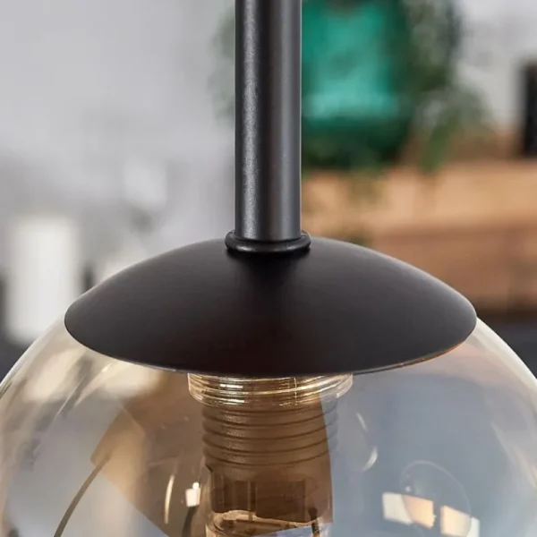 hofstein Plafonnier - Verre 10 cm, 12 cm, 15 cm Chehalis Écru, Noir, 5 lumières* Lampes Modernes