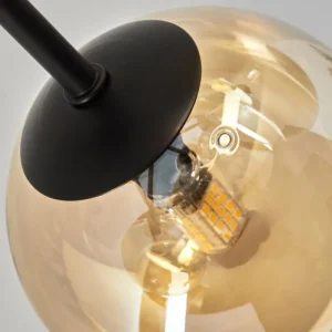 hofstein Plafonnier - Verre 12 cm, 15 cm Chehalis Ambre, 6 lumières* Lampes En Verre