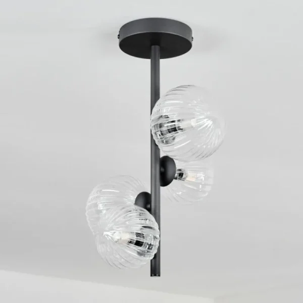 hofstein Plafonnier - Verre 10 cm, 12 cm Chehalis Clair, 4 lumières* Lampes Modernes