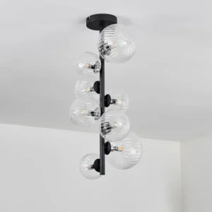 hofstein Plafonnier - Verre 10 cm, 12 cm, 15 cm Chehalis Clair, 8 lumières* Lampes Modernes