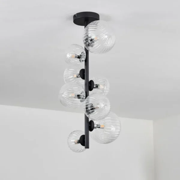 hofstein Plafonnier - Verre 10 cm, 12 cm, 15 cm Chehalis Clair, 8 lumières* Lampes Modernes
