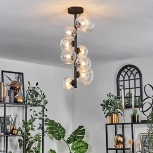 hofstein Plafonnier - Verre 10 cm, 12 cm, 15 cm Chehalis Clair, 8 lumières* Lampes Modernes