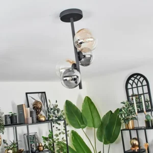 hofstein Plafonnier - Verre 10 cm, 12 cm Chehalis Ambre, Clair, Fumé, 4 lumières* Lampes Modernes