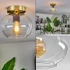hofstein Plafonnier - Verre 20 cm Apedo Or, Noir, 1 lumière* Lampes En Verre
