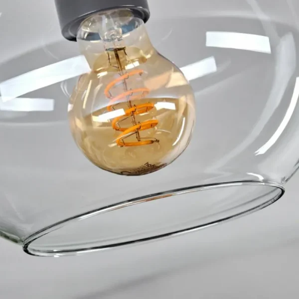 hofstein Plafonnier - Verre 20 cm Apedo Or, Noir, 1 lumière* Lampes En Verre