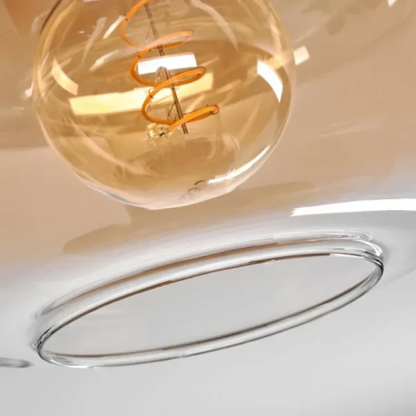 hofstein Plafonnier - Verre 30 cm Apedo Or, Noir, 1 lumière* Lampes En Verre