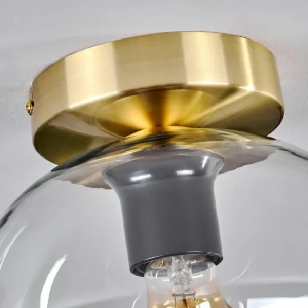 hofstein Plafonnier - Verre 20 cm Apedo Or, Noir, 1 lumière* Lampes En Verre
