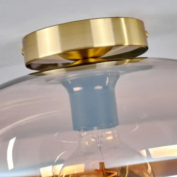 hofstein Plafonnier - Verre 30 cm Apedo Or, Noir, 1 lumière* Lampes En Verre