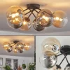 hofstein Plafonnier - Verre 15 cm Chehalis Ambre, Clair, Fumé, 6 lumières* Lampes Modernes