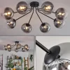 hofstein Plafonnier - Verre 15 cm Chehalis Noir, 8 lumières* Lampes Modernes