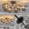 hofstein Plafonnier - Verre 15 cm Chehalis Fumé, 6 lumières* Lampes Modernes