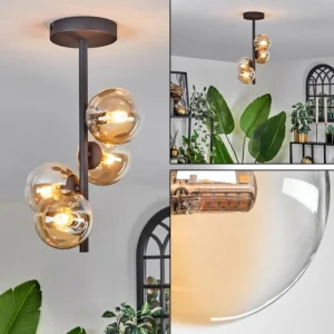 hofstein Plafonnier - Verre 10 cm Chehalis Ambre, Clair, 4 lumières* Lampes En Verre