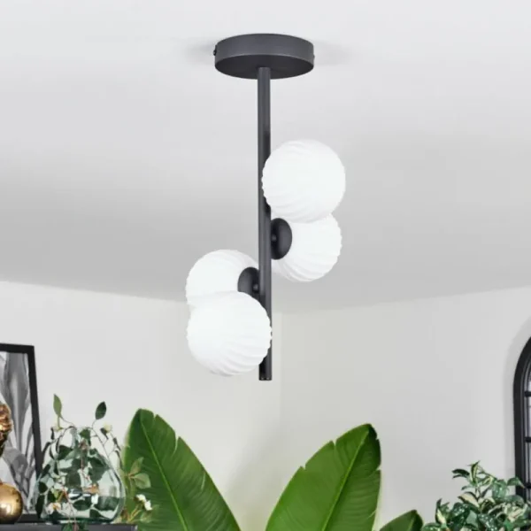 hofstein Plafonnier - Verre 10 cm Chehalis Blanc, 4 lumières* Lampes Modernes