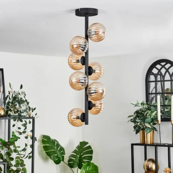 hofstein Plafonnier - Verre 10 cm Chehalis Ambre, 8 lumières* Lampes Modernes