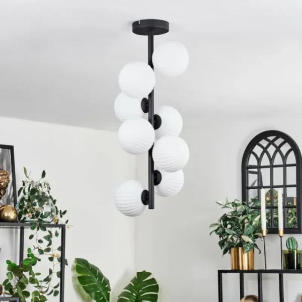 hofstein Plafonnier - Verre 12 cm Chehalis Blanc, 8 lumières* Lampes Modernes