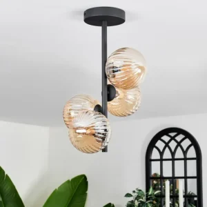 hofstein Plafonnier - Verre 12 cm Chehalis Ambre, 4 lumières* Lampes Modernes