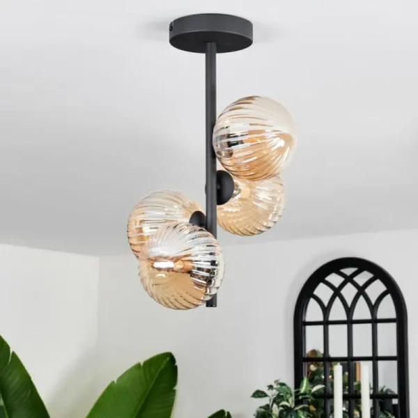 hofstein Plafonnier - Verre 12 cm Chehalis Ambre, 4 lumières* Lampes Modernes