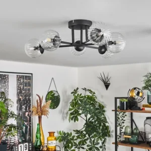 hofstein Plafonnier - Verre 10 cm Chehalis Clair, 6 lumières* Lampes Modernes