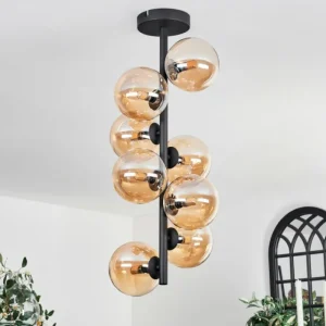hofstein Plafonnier - Verre 12 cm Chehalis Ambre, 8 lumières* Lampes En Verre