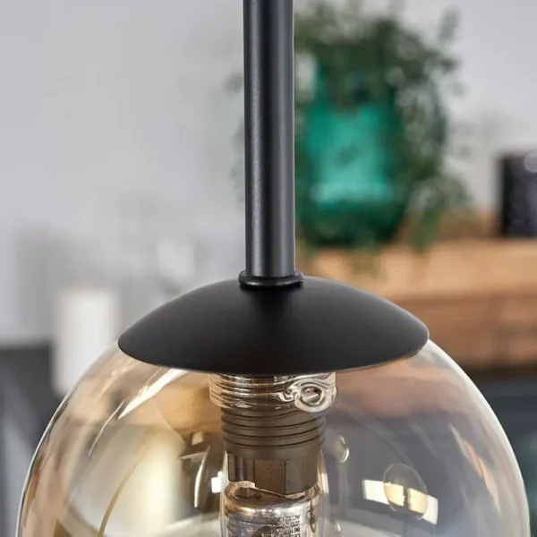 hofstein Plafonnier - Verre 10 cm Chehalis Écru, Noir, 5 lumières* Lampes Modernes