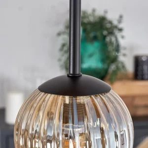 hofstein Plafonnier - Verre 12 cm Chehalis Écru, Noir, 5 lumières* Lampes Modernes
