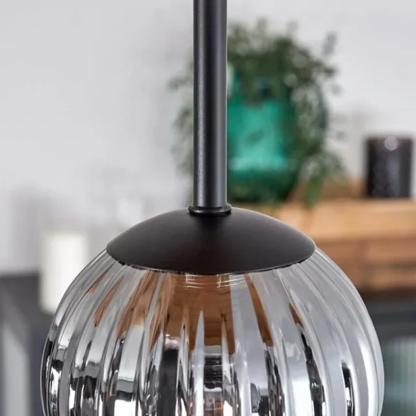 hofstein Plafonnier - Verre 10 cm Chehalis Écru, Noir, 5 lumières* Lampes Modernes