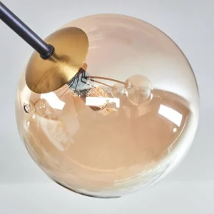 hofstein Plafonnier - Verre 15 cm Chehalis Or, Noir, 8 lumières* Lampes En Verre